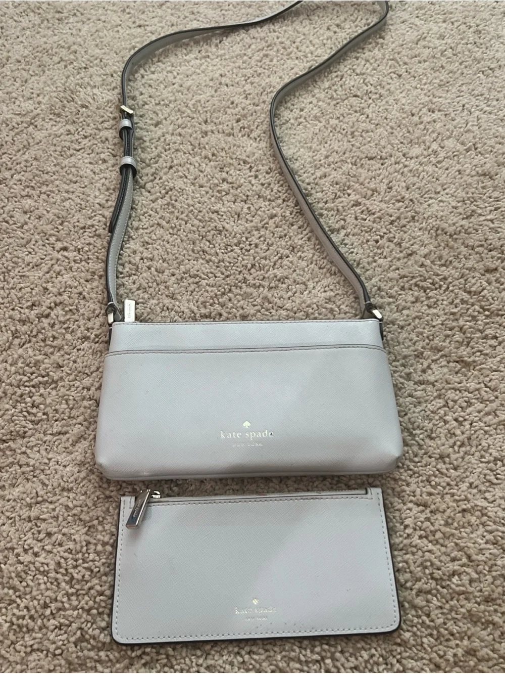 Kate Spade Sadie Saffiano Leather Top Zip Crossbody Bag With Zippered Pouch